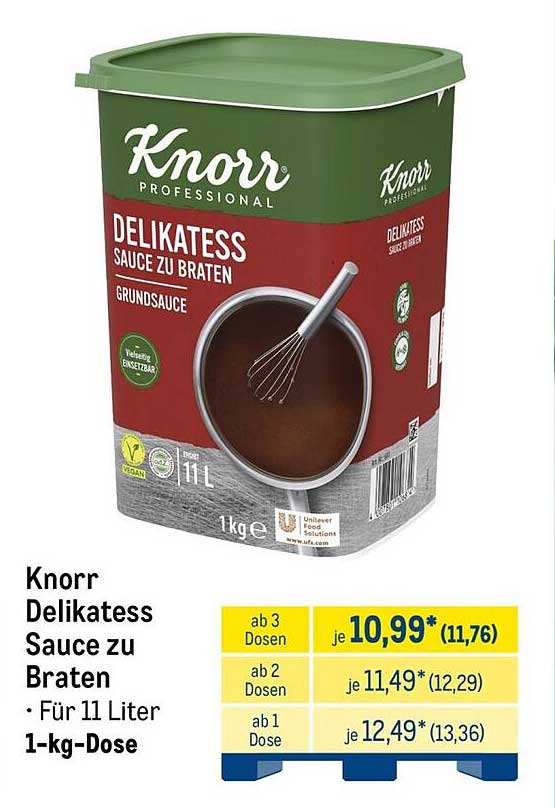 Knorr Delikatess Sauce zu Braten • Für 11 Liter 1-kg-Dose