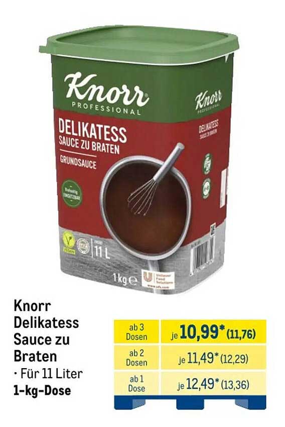 Knorr Delikatess Sauce zu Braten - Für 11 Liter 1-kg-Dose