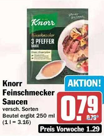 Knorr Feinschmecker Saucen versch. Sorten Beutel ergeben 250 ml (1 = 3.16)