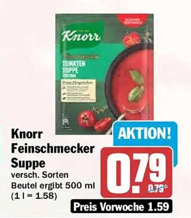 Knorr Feinschmecker Suppe versch. Sorten Beutel ergibt 500 ml (1 l = 1.58)
