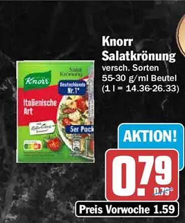 Knorr Salatkrönung versch. Sorten 55-30 g/ml Beutel