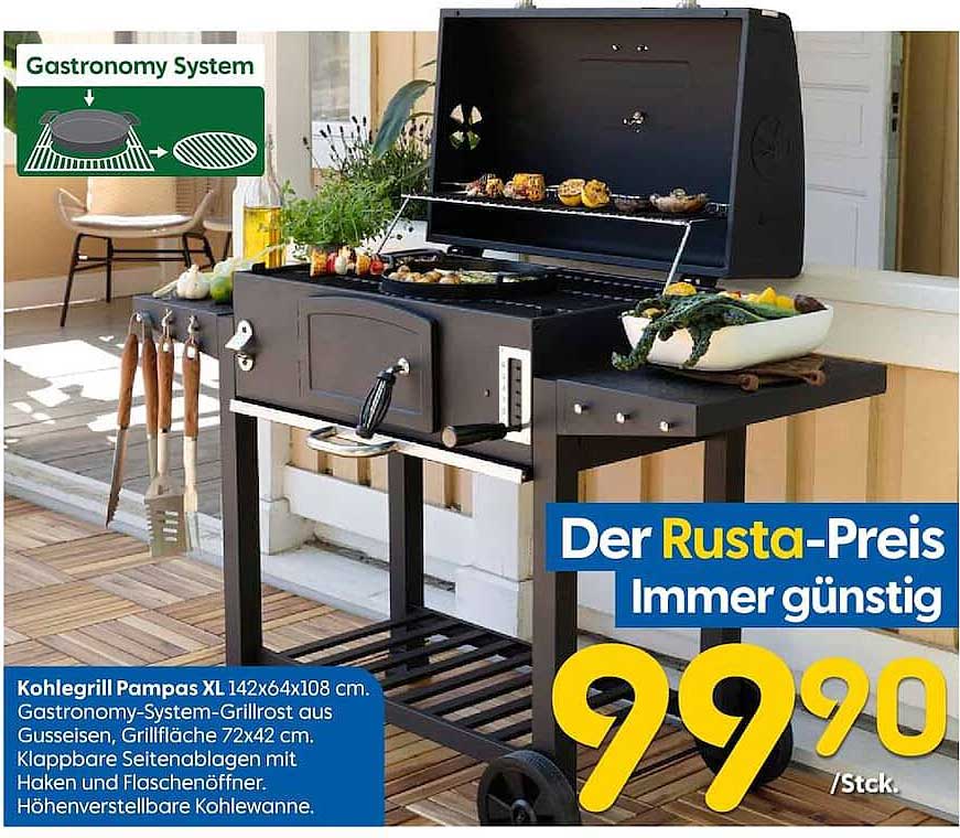 Kohlegrill Pampas XL 142x64x108 cm.