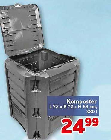Komposter L 72 x B 72 x H 83 cm, 380 l