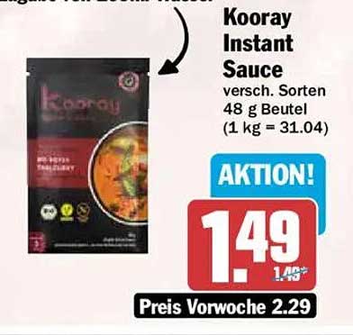 Kooray Instant Sauce versch. Sorten 48 g Beutel (1 kg = 31.04)