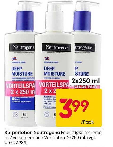 Körperlotion Neutrogena Feuchtigkeitscreme