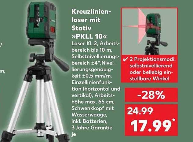 Kreuzlinienlaser mit Stativ »PKLL 10«