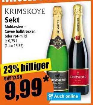 KRIMSKOYE Sekt Moldawien-Cuvée halbtrocken oder rot-mild je 0,75 l (1 l = 13,32)