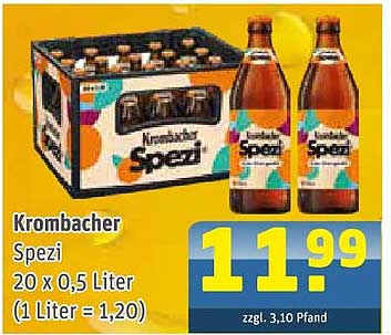 Krombacher Spezi 20 x 0,5 Liter (1 Liter = 1,20)