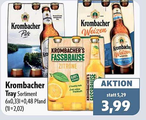 Krombacher Tray Sortiment 6x0,33l+0,48 Pfand (1l=2,02)