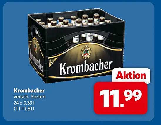 Krombacher versch. Sorten 24 x 0,33l (1 l = 1,51)
