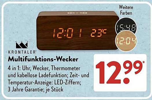 KRONTALER Multifunktions-Wecker