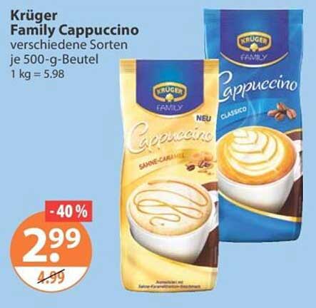 Krüger Family Cappuccino verschiedene Sorten je 500-g-Beutel