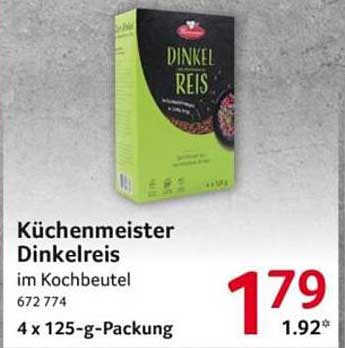 Küchenmeister Dinkelreis im Kochbeutel 672 774 4 x 125-g-Packung