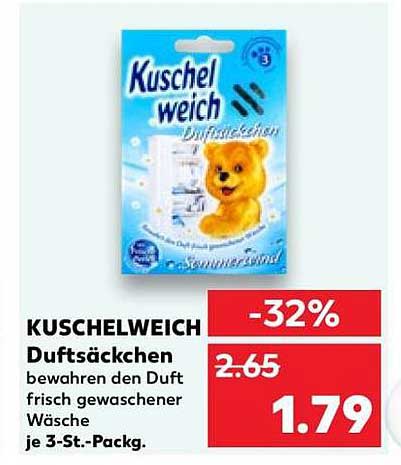 KUSCHELWEICH Duftsäckchen bewahren den Duft frisch gewaschener Wäsche je 3-St.-Packg.