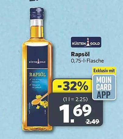 KÜSTEN GOLD Rapsöl 0,75-l-Flasche