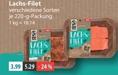 Lachs-Filet verschiedene Sorten je 220-g-Packung 1 kg = 18.14