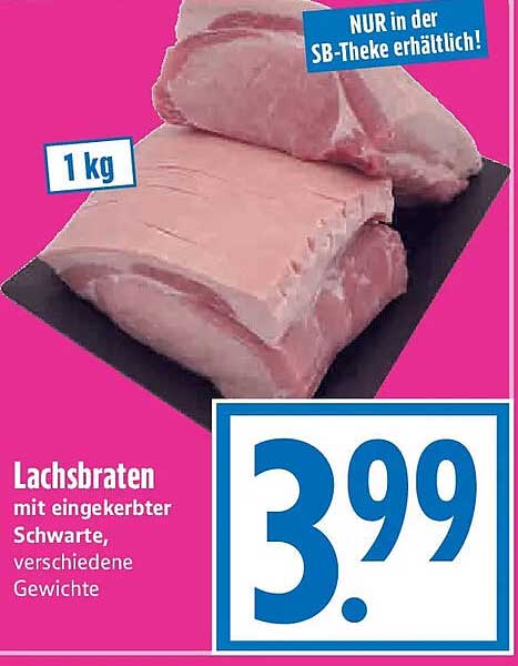 Lachsbraten mit eingekerbter Schwarte, verschiedene Gewichte