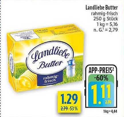 Landliebe Butter rahmig-frisch 250 g Stück