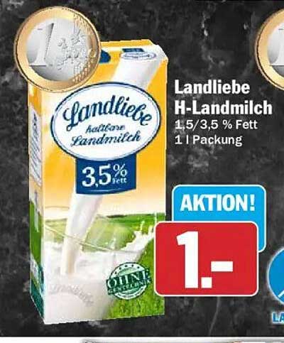 Landliebe H-Landmilch 1,5/3,5 % Fett 1 l Packung