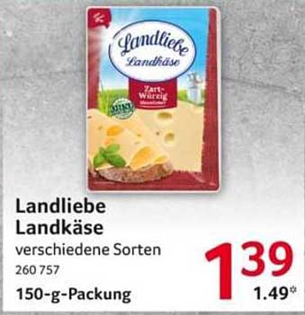 Landliebe Landkäse verschiedene Sorten 150-g-Packung