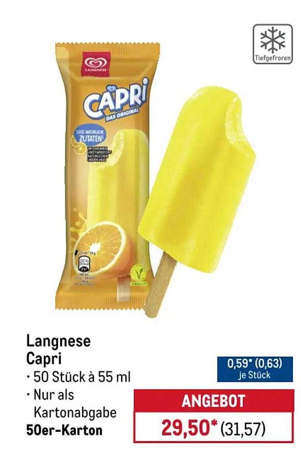 Langnese Capri • 50 Stück à 55 ml • Nur als Kartonabgabe 50er-Karton
