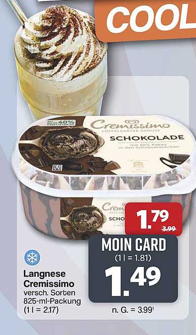 Langnese Cremissimo versch. Sorten 825-ml-Packung