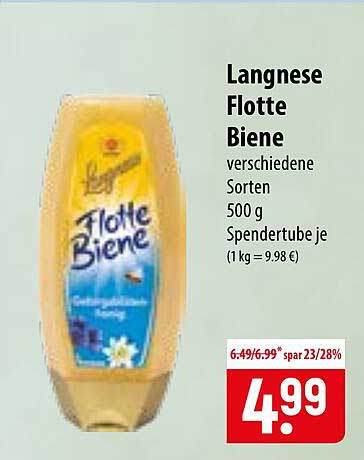 Langnese Flotte Biene verschiedene Sorten 500 g Spendetube je