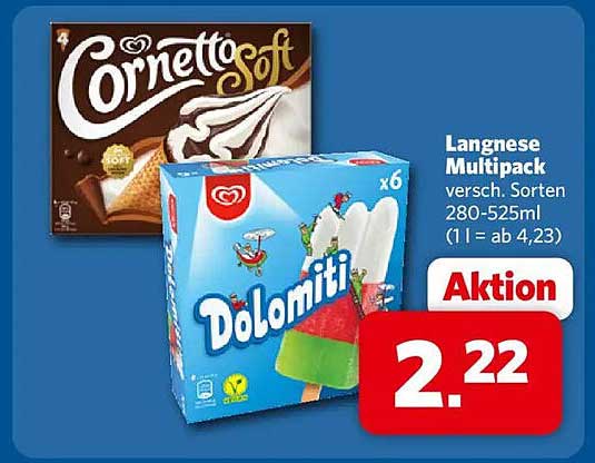 Langnese Multipack versch. Sorten 280-525ml (1 l = ab 4,23)