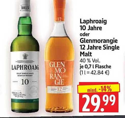 Laphroaig 10 Jahre oder Glenmorangie 12 Jahre Single Malt
