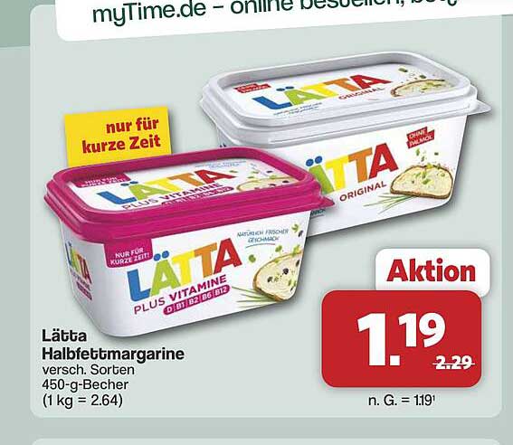 Lätta Halbfettmargarine versch. Sorten 450-g-Becher