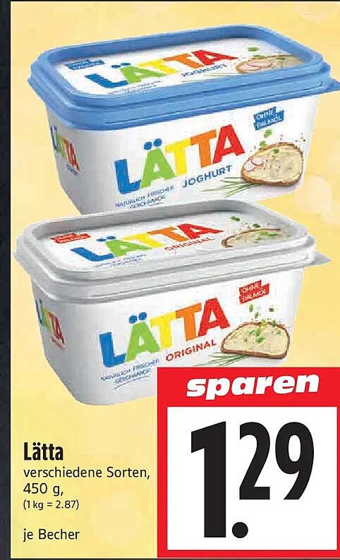 Lätta verschiedene Sorten, 450 g, je Becher