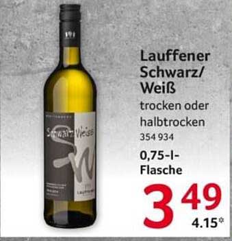 Lauffener Schwarz/Weiß trocken oder halbtrocken 354 934 0,75-l-Flasche