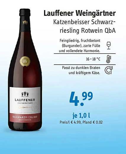 Lauffener Weingärtner Katzenbeisser Schwarz-riesling Rotwein QbA