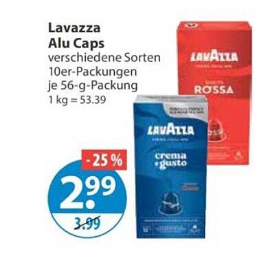 Lavazza Alu Caps verschiedene Sorten 10er-Packungen je 56-g-Packung 1 kg = 53.39