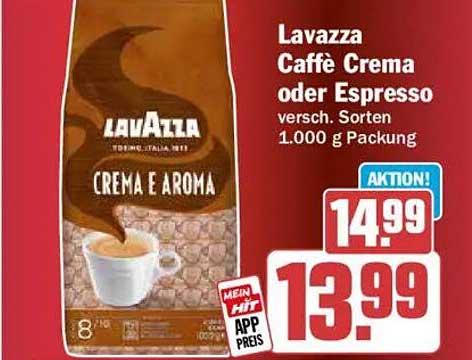 Lavazza Caffè Crema oder Espresso versch. Sorten 1.000 g Packung