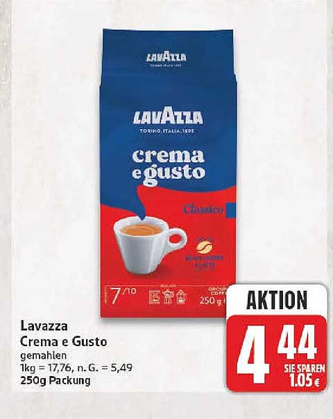 Lavazza Crema e Gusto gemahlen 250g Packung