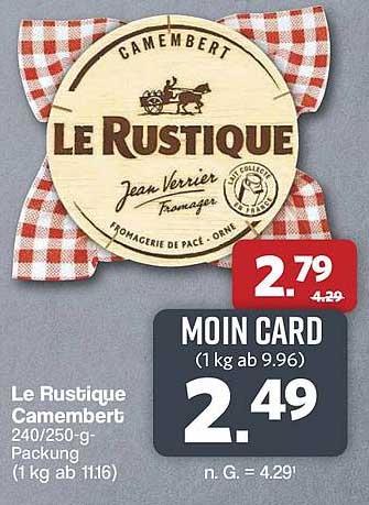 Le Rustique Camembert 240/250-g-Packung (1 kg ab 11.16)