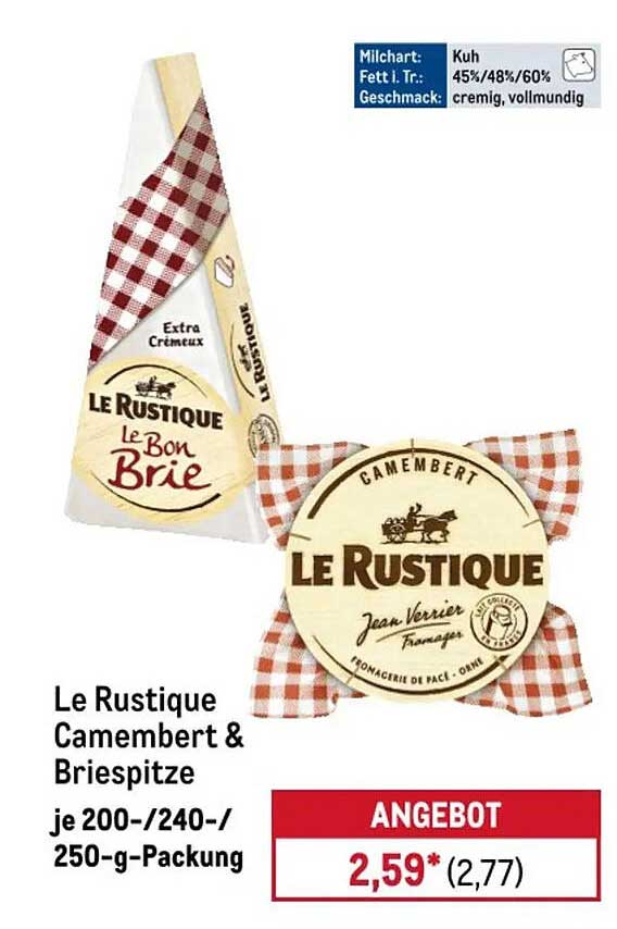 Le Rustique Camembert & Briespitze je 200-/240-/250-g-Packung