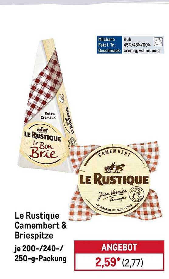Le Rustique Camembert & Briespitze je 200-/240-/250-g-Packung