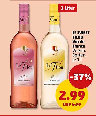 LE SWEET FILOU Vin de France Versch. Sorten, je 1 l