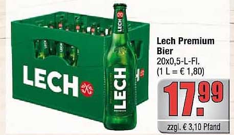 Lech Premium Bier 20x0,5-L-FL. (1 L = € 1,80)