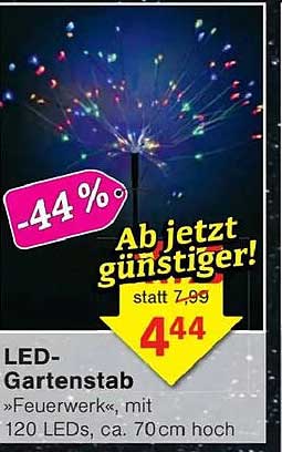 LED-Gartenstab »Feuerwerk«, mit 120 LEDs, ca. 70cm hoch