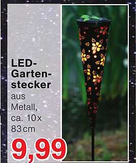 LED-Gartenstecker aus Metall, ca. 10 x 83 cm