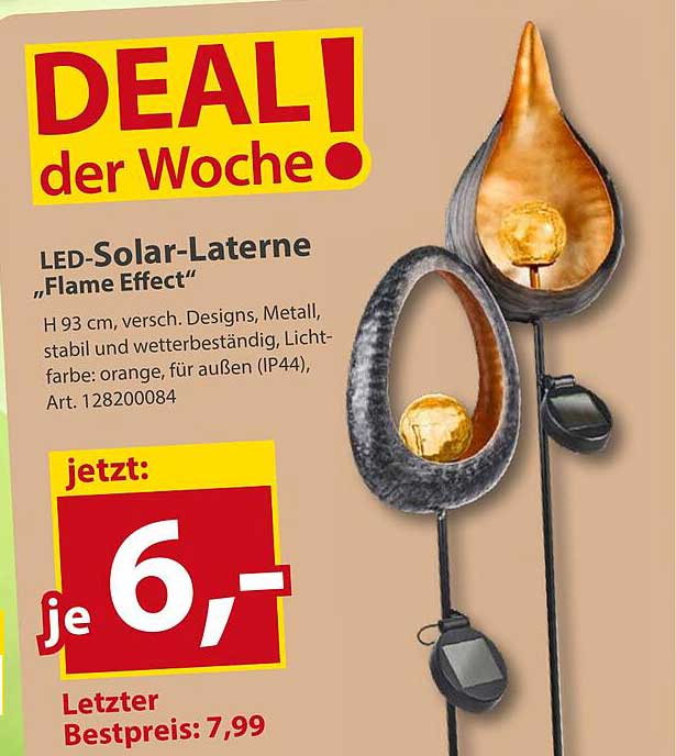 LED-Solar-Laterne „Flame Effect“