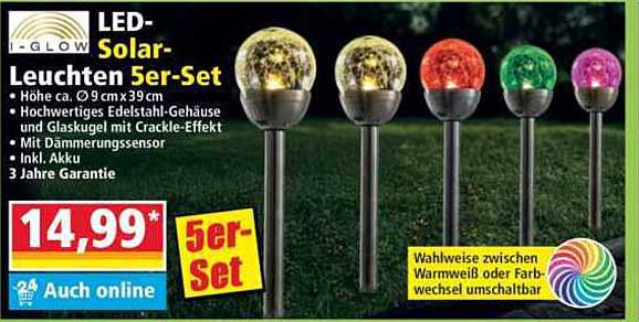 LED-Solar-Leuchten 5er-Set