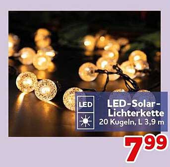 LED-Solar-Lichterkette 20 Kugeln, L 3,9 m