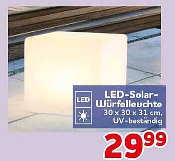 LED-Solar-Würfelleuchte 30 x 30 x 31 cm, UV-beständig