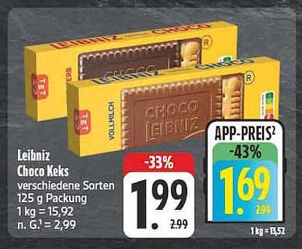 Leibniz Choco Keks verschiedene Sorten 125 g Packung