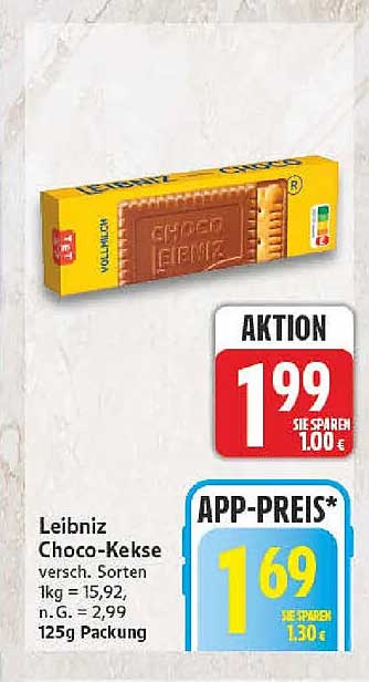 Leibniz Choco-Kekse versch. Sorten 125g Packung