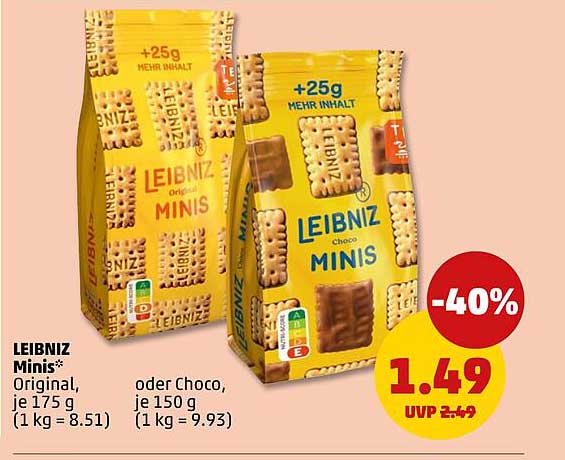 LEIBNIZ Minis* Original, je 175 g oder Choco, je 150 g